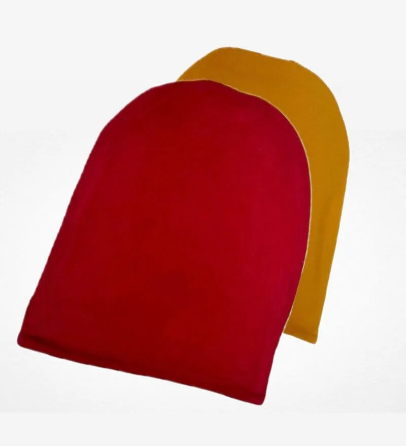 Gorro reversible - Vino - Mostaza